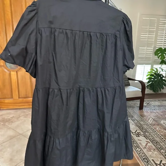 GAME DAY Black Dress w Football Sequins and Puffy Sleeves Size XL - Picture 6 of 9